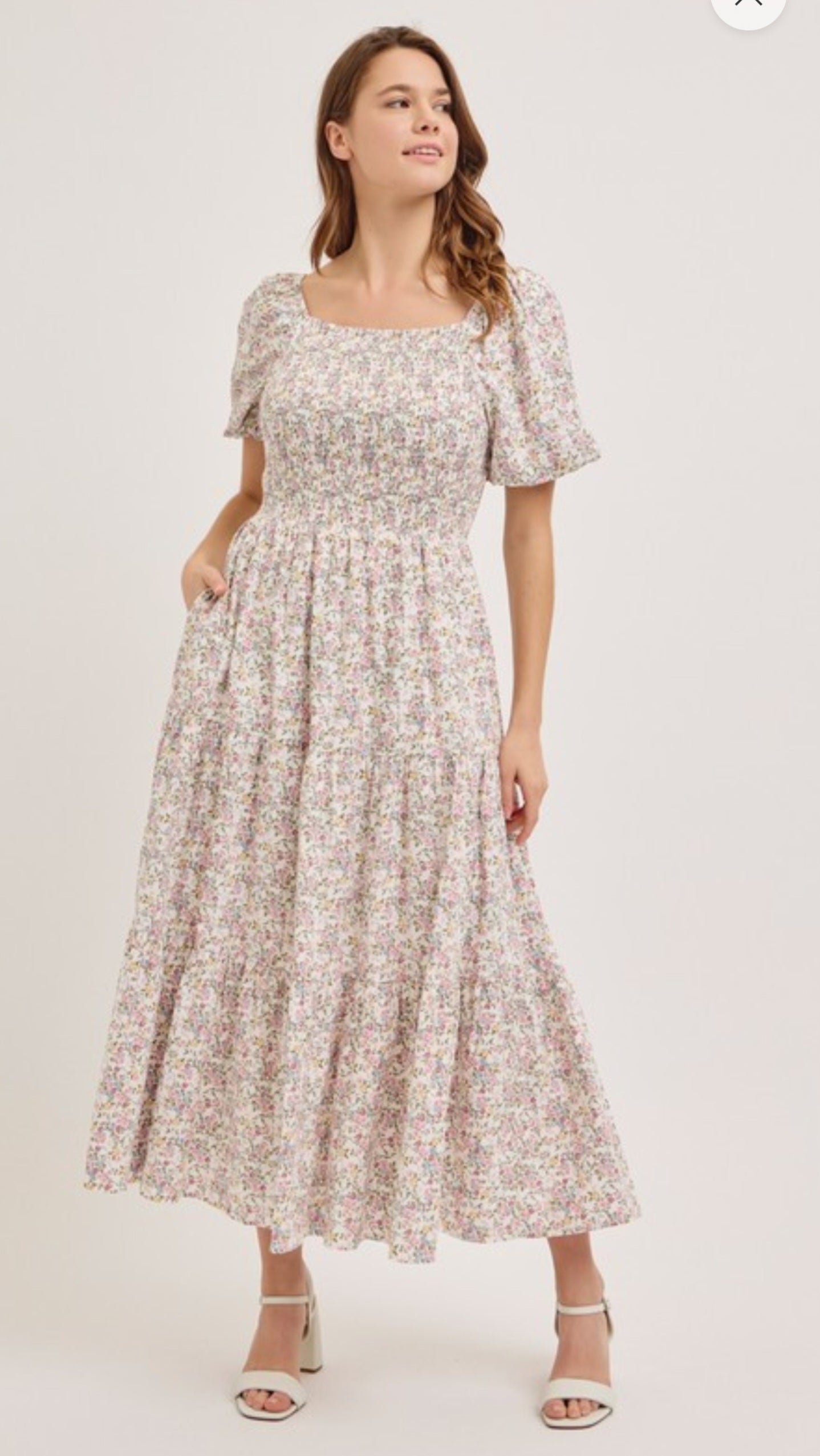 Genesis Floral Smocking Midi Dress