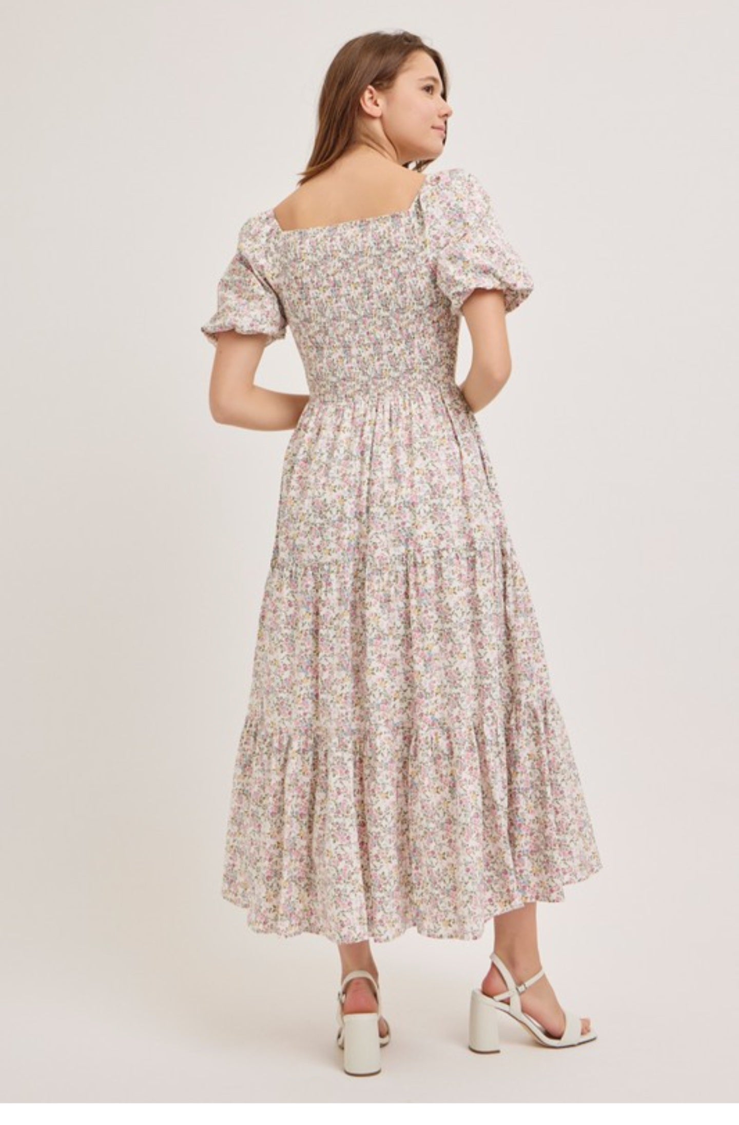 Genesis Floral Smocking Midi Dress